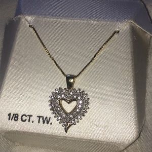 14K heart gold necklace